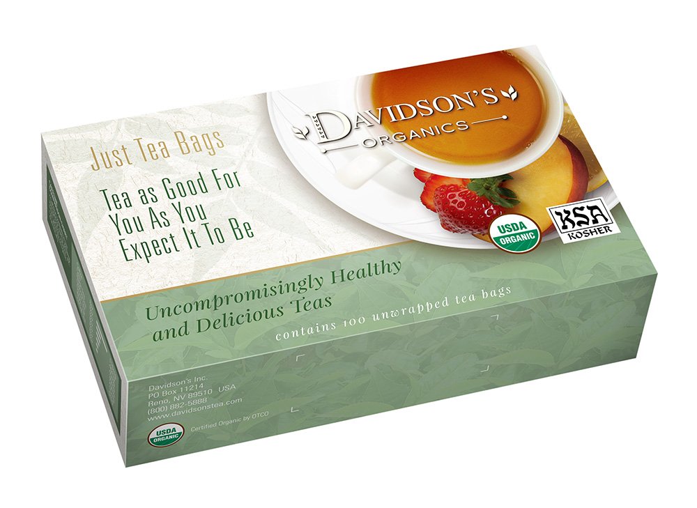 Davidson's green rooibos front packaging showing organic label and clarity
