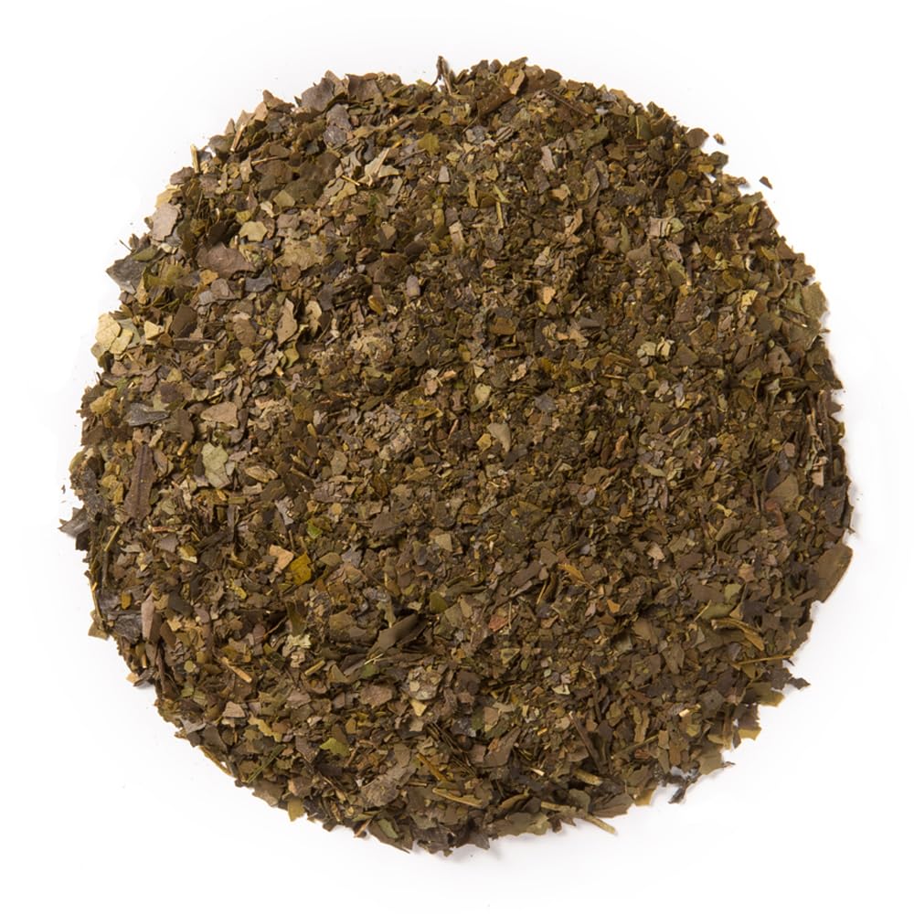Davidson's loose leaf close-up texture highlighting organic guayusa leaves and robust flavor