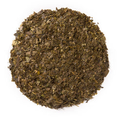 Davidson's loose leaf close-up texture highlighting organic guayusa leaves and robust flavor