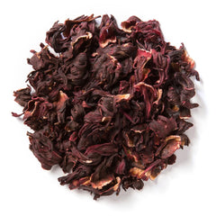 Davidson's close-up of whole hibiscus petals highlighting texture and color