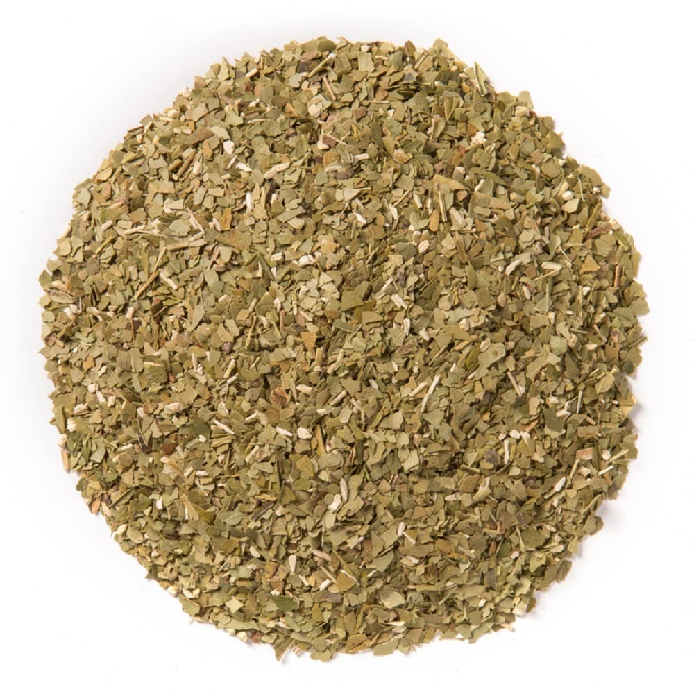 Close-up of Davidson's yerba mate loose leaves, showing texture and freshness benefit