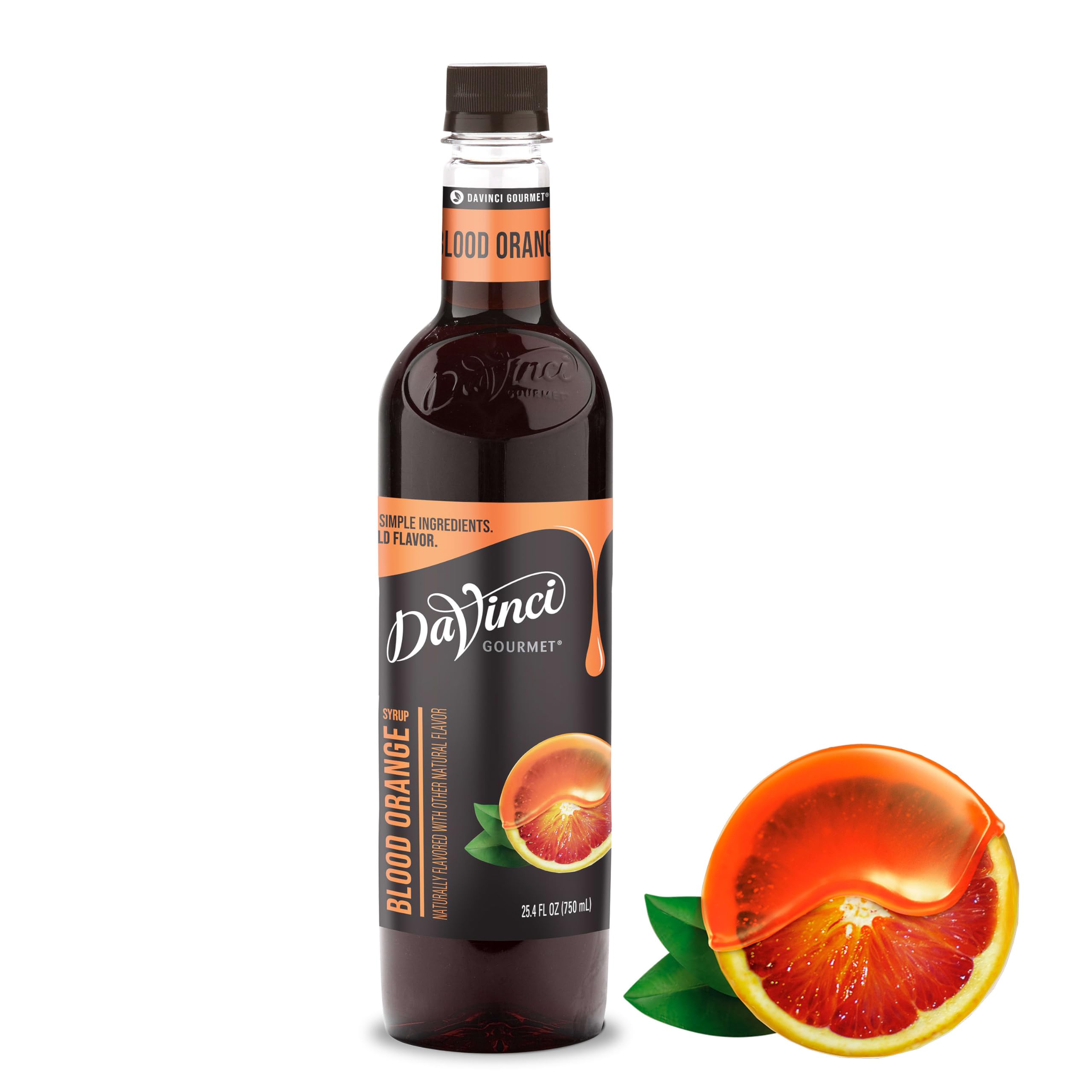 DaVinci Gourmet front packaging showing bottle and bold blood orange color for vibrant drinks