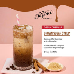 DaVinci Gourmet syrup mixed into iced latte showing enhanced caramel flavor benefit
