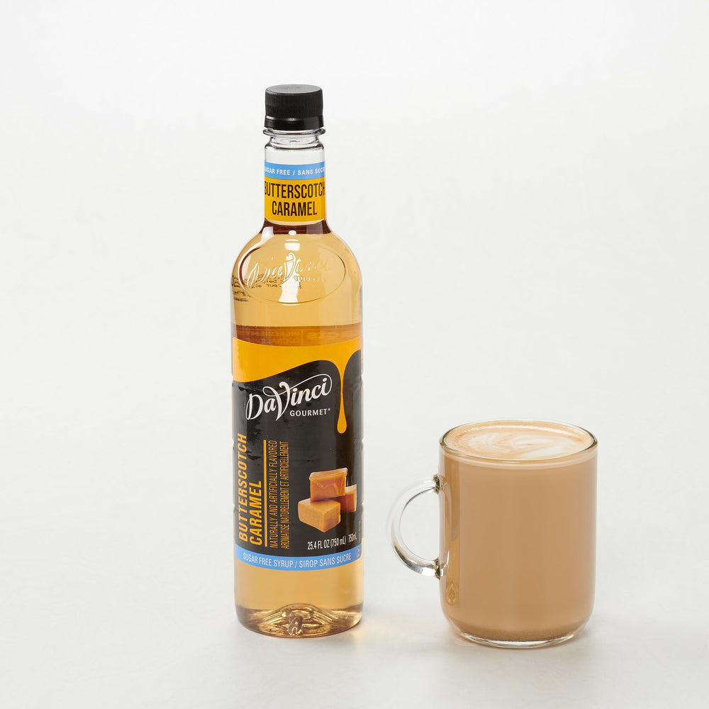DaVinci Gourmet syrup drizzled on ice cream, provides butterscotch finish