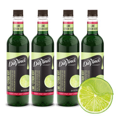 DaVinci Gourmet front packaging showing bottle and brand, highlights bright lime flavor