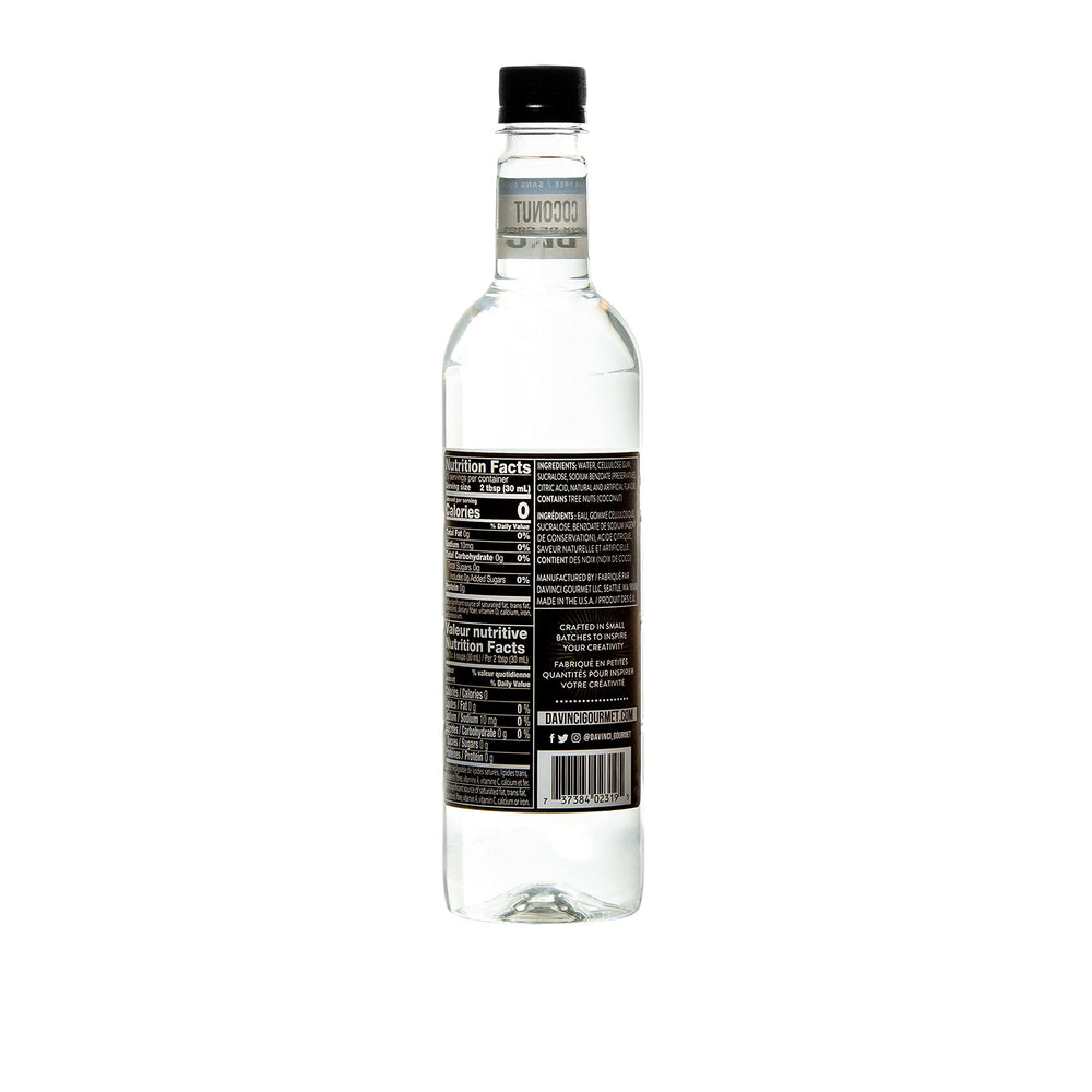 DaVinci Gourmet bottle close-up of cap and label, clear dosing for consistent flavor