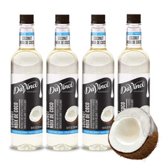 DaVinci Gourmet bottle front view showing coconut flavor and café-ready benefits