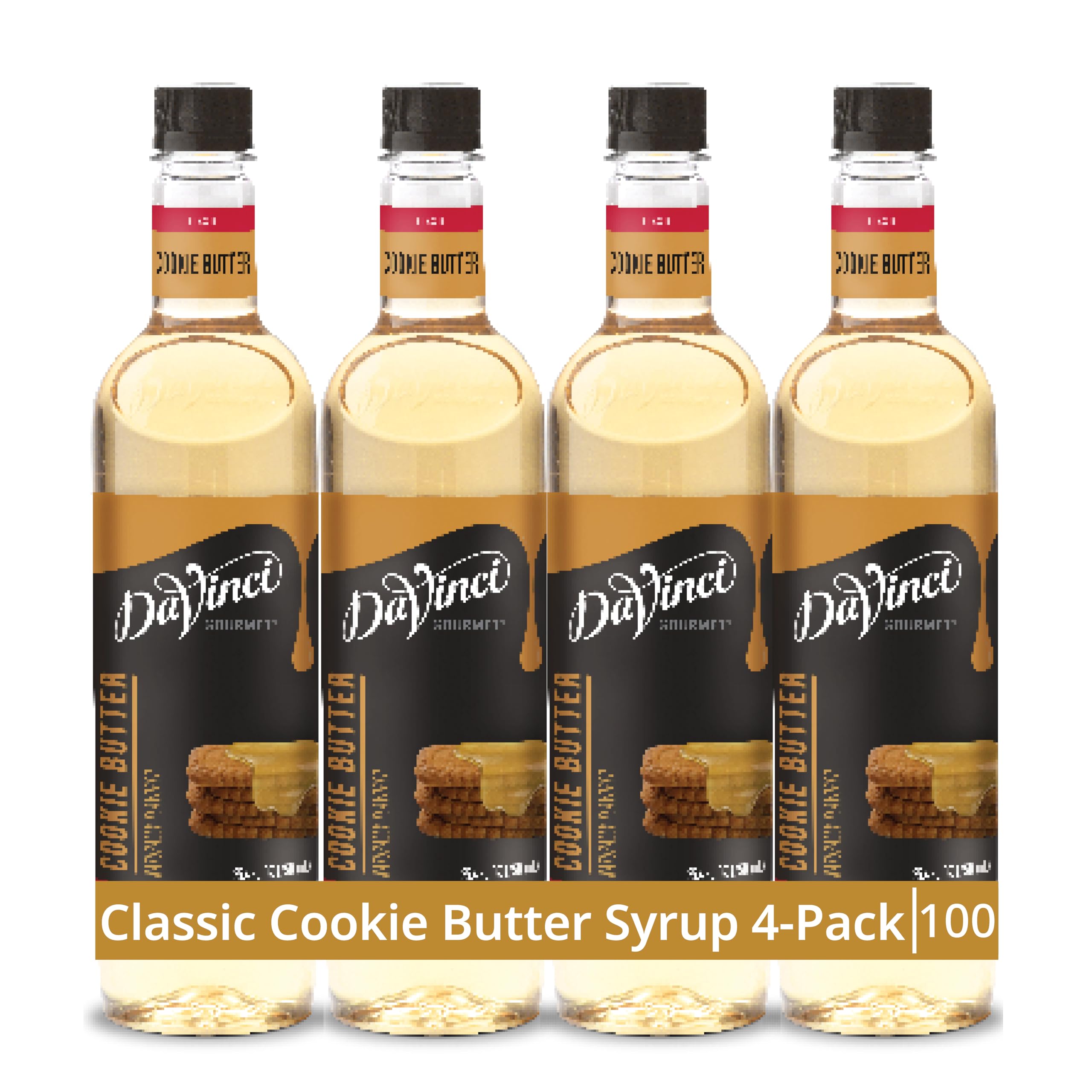 DaVinci Gourmet bottle front packaging showing cookie butter syrup and brand benefits