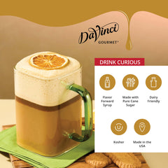 DaVinci Gourmet cookie butter syrup blended into a latte for warm spiced flavor