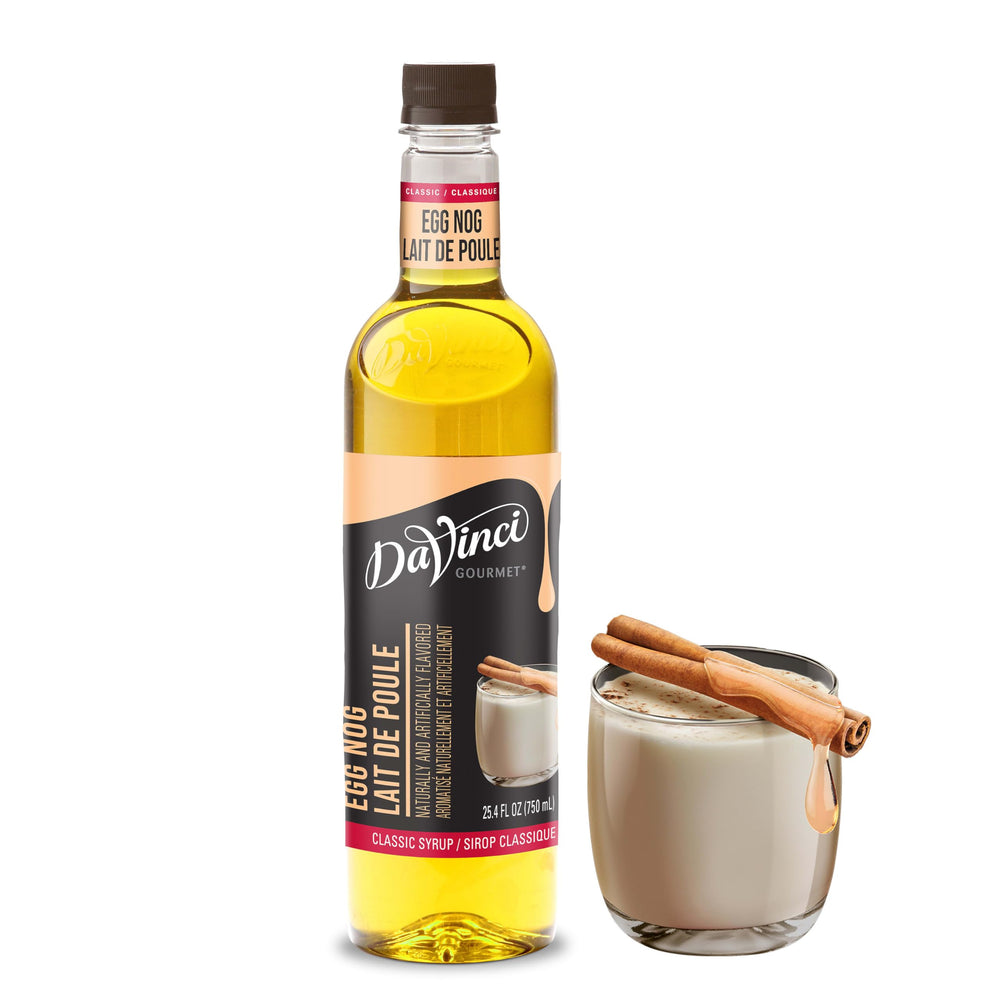 DaVinci Gourmet front packaging showing 25.4 fl oz bottle and clear label benefit