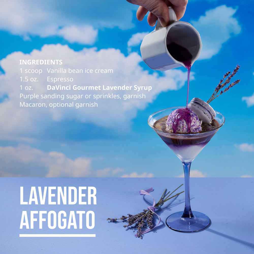 DaVinci Gourmet label close-up, emphasizing natural ingredients and quality assurance benefit