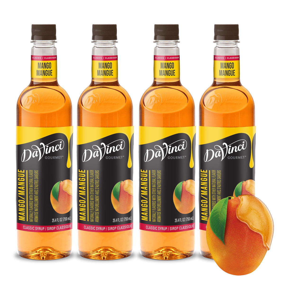 DaVinci Gourmet front packaging showing bottle and label with clear mango flavor advantage