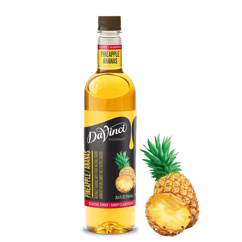 DaVinci Gourmet front bottle view showing product and tropical flavor benefits