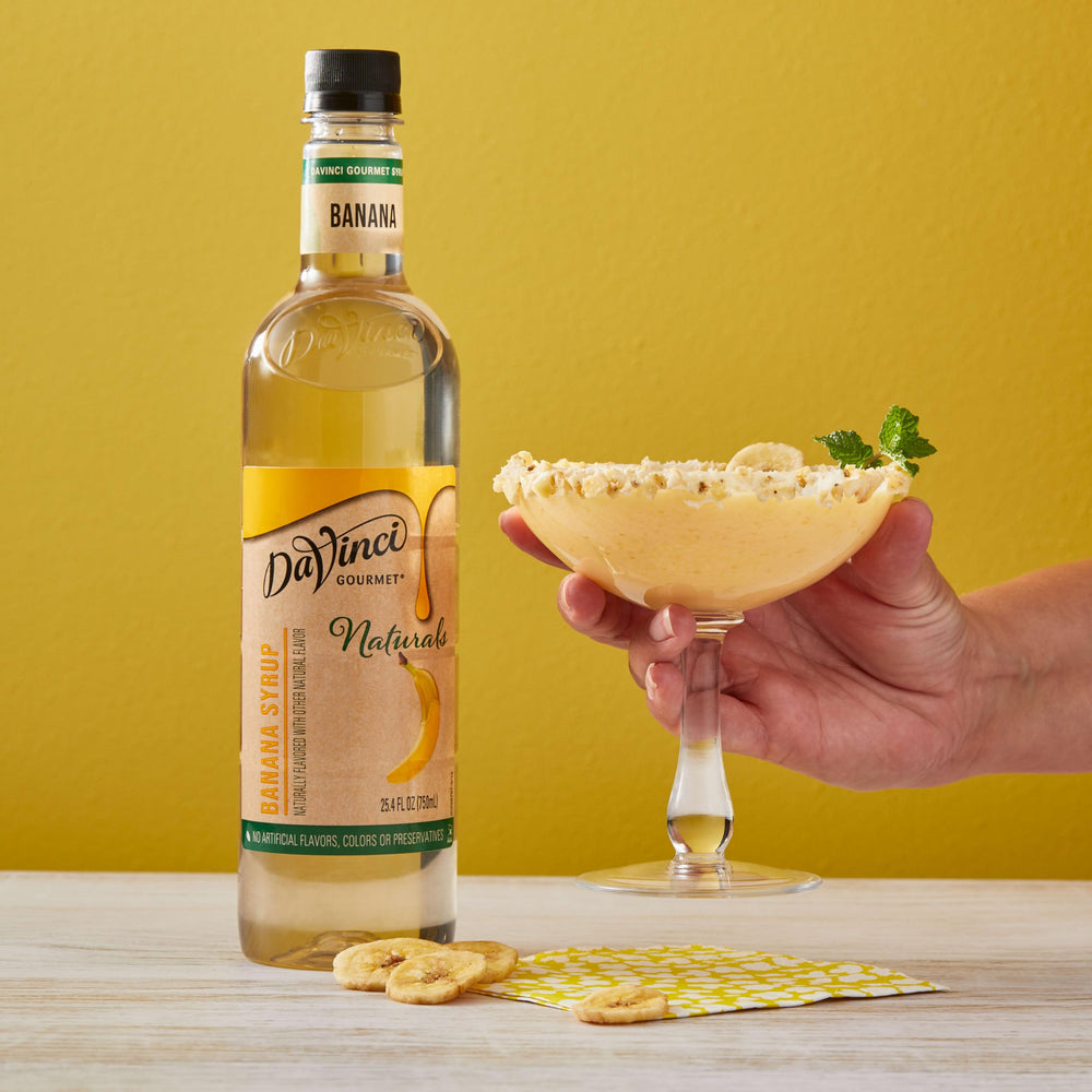 DaVinci Gourmet bottle on bar backbar adding reliable banana flavor option