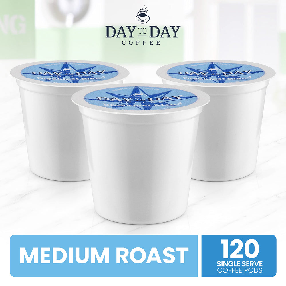 Day To Day Coffee label close-up showing kosher certification and clear product details benefit
