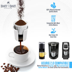 Day To Day Coffee served cup on kitchen counter signaling easy mornings