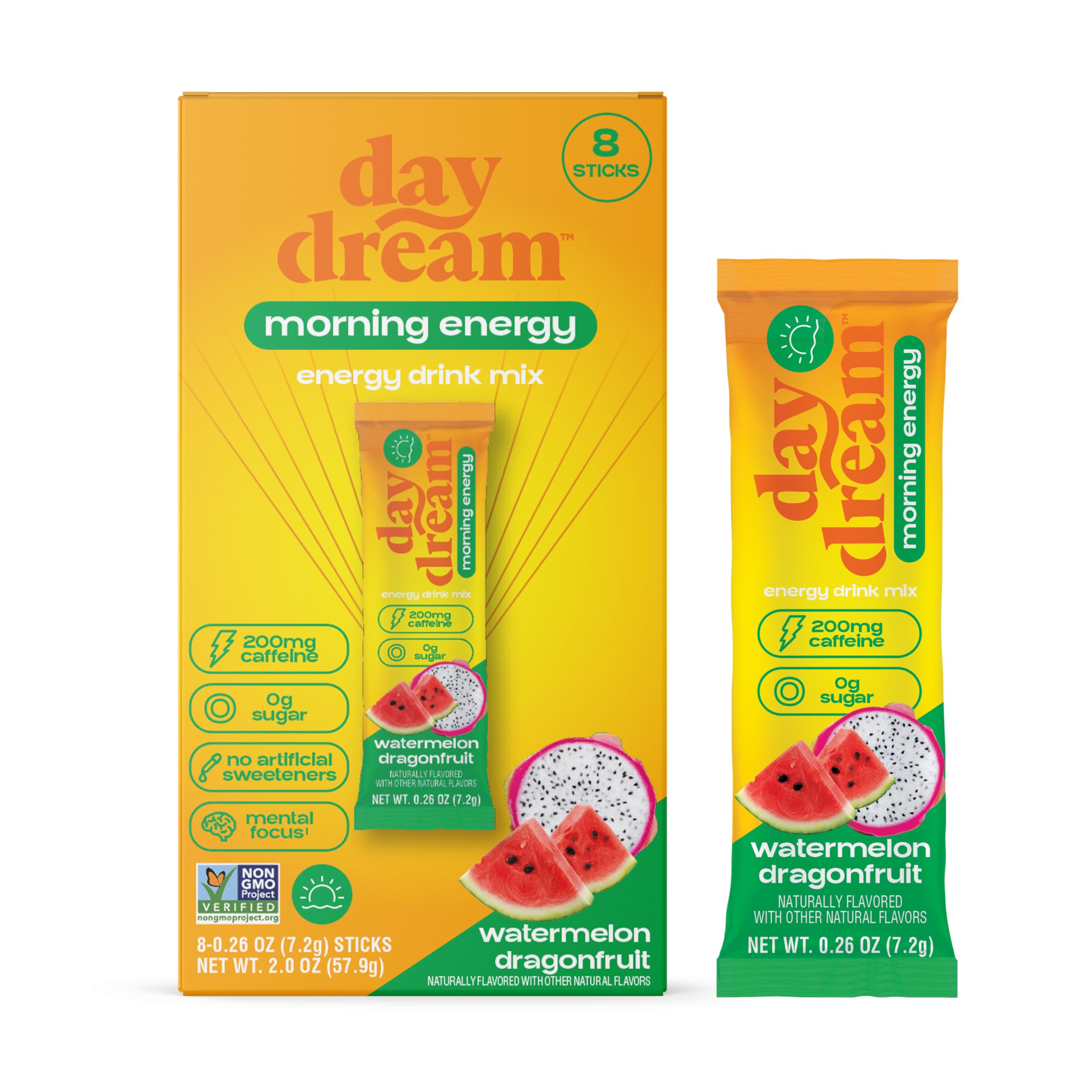 Day Dream front packaging showing watermelon dragonfruit flavor and benefits