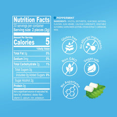DC24 DAILY CARE single gum piece close-up highlighting natural peppermint freshness