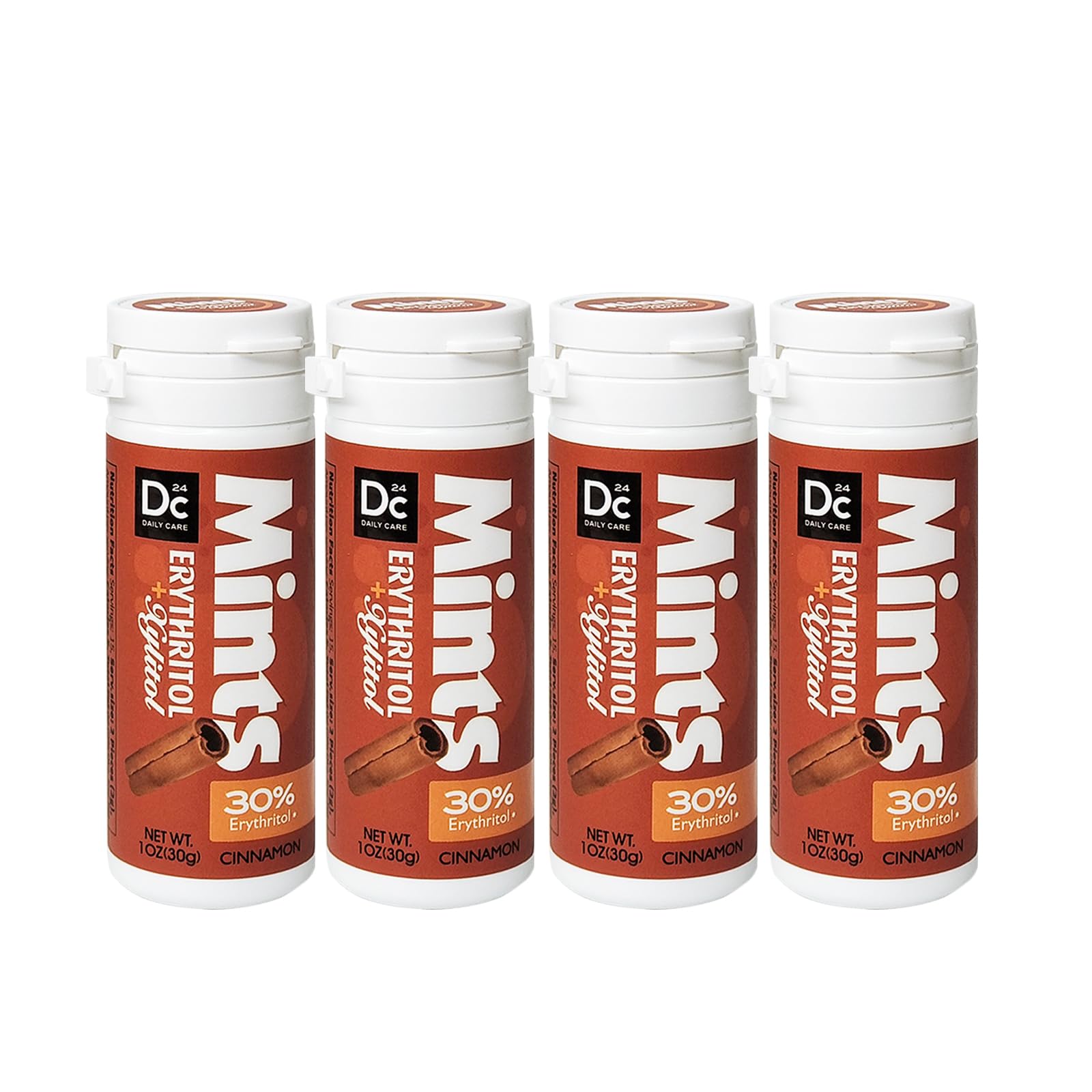 DC24 DAILY CARE front packaging showing cinnamon mints and benefits