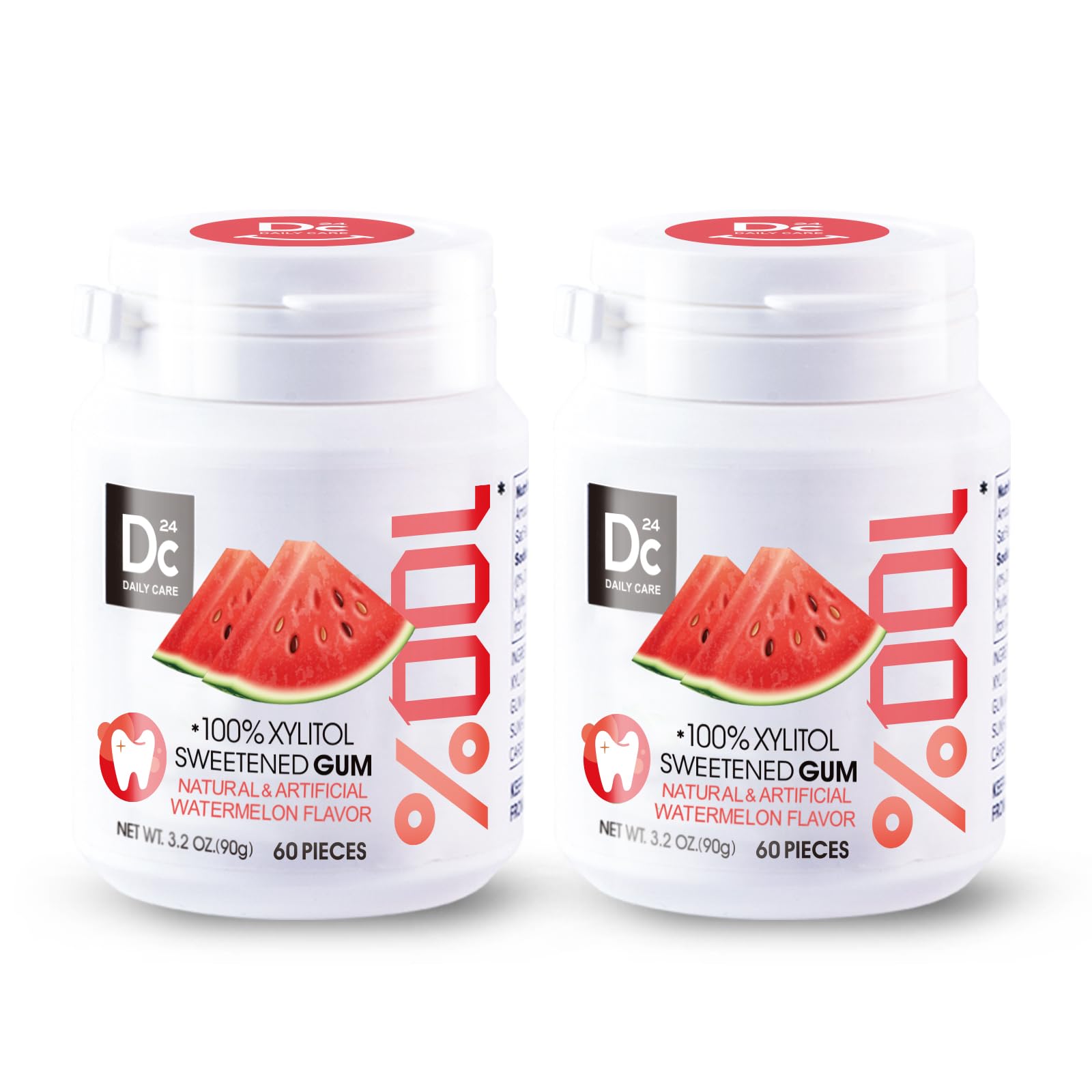 DC24 DAILY CARE front packaging showing watermelon gum and benefits