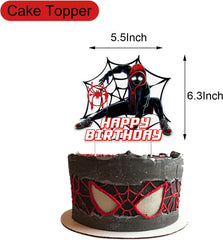 Ddajksq close-up of large Miles Morales cake topper showing clear print and sturdiness