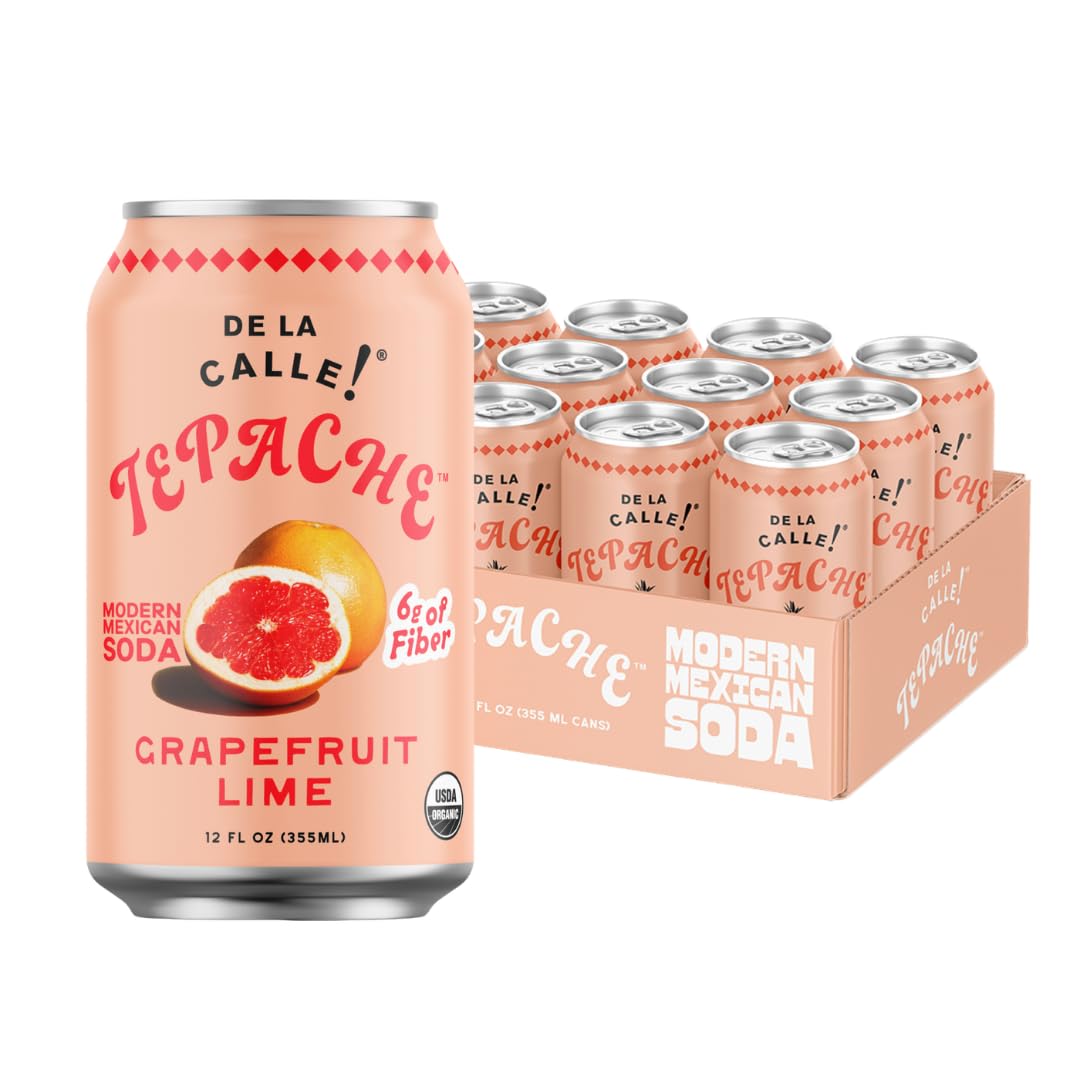 De La Calle Tepache front can showing grapefruit lime branding and bright design benefits portable refreshment