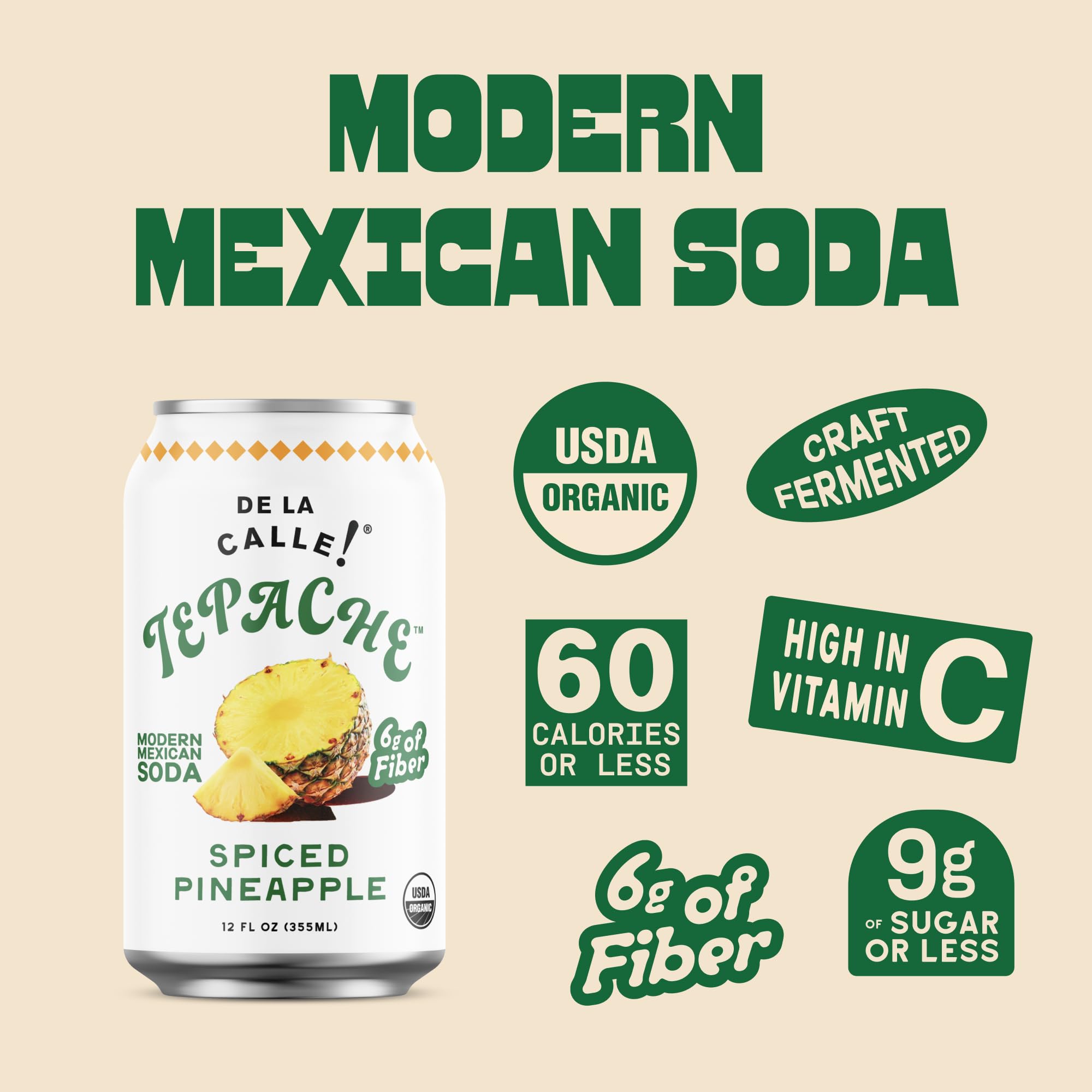 De La Calle Tepache poured into a glass showing sparkle and refreshing pour benefit