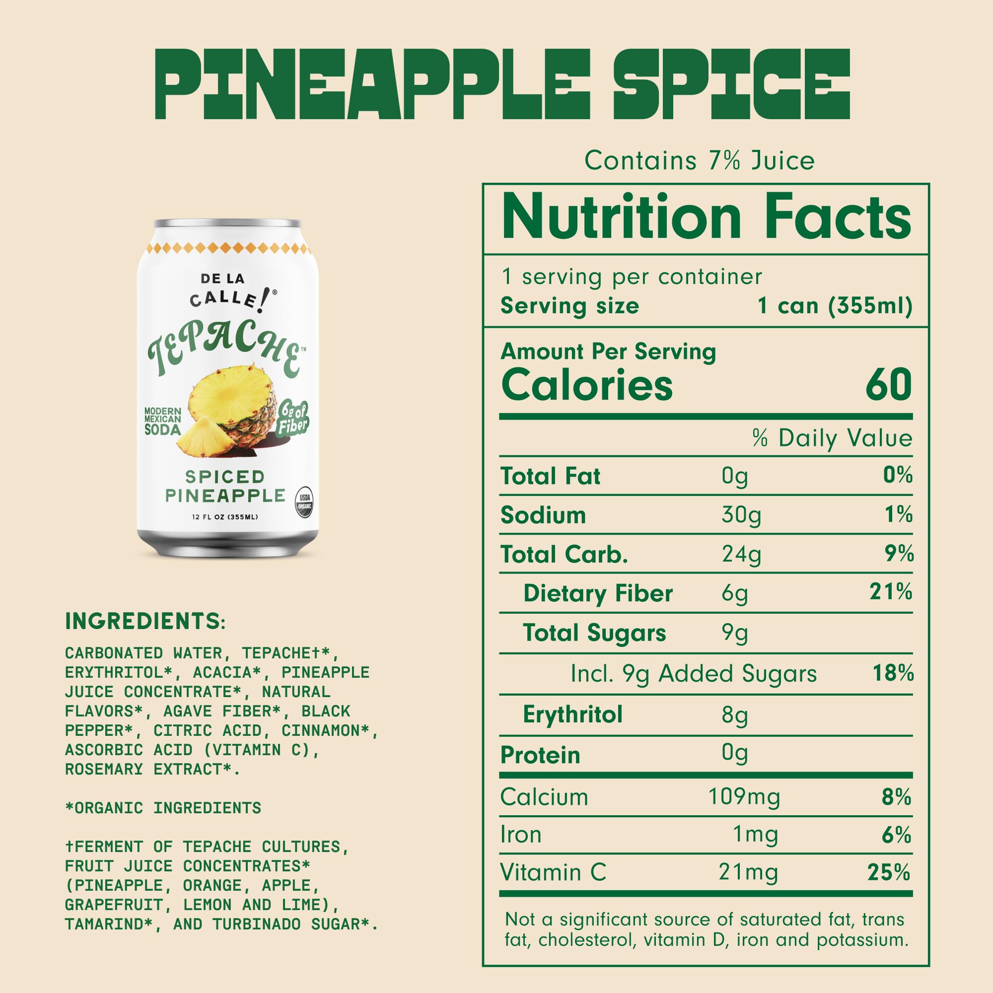 Pineapple and spices arranged with De La Calle bottle conveying authentic flavor sourcing benefit