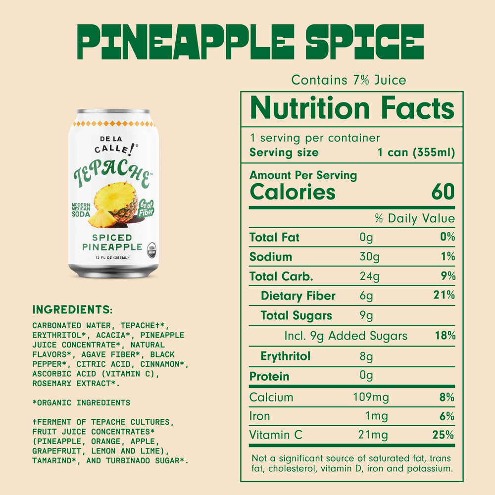 Pineapple and spices arranged with De La Calle bottle conveying authentic flavor sourcing benefit