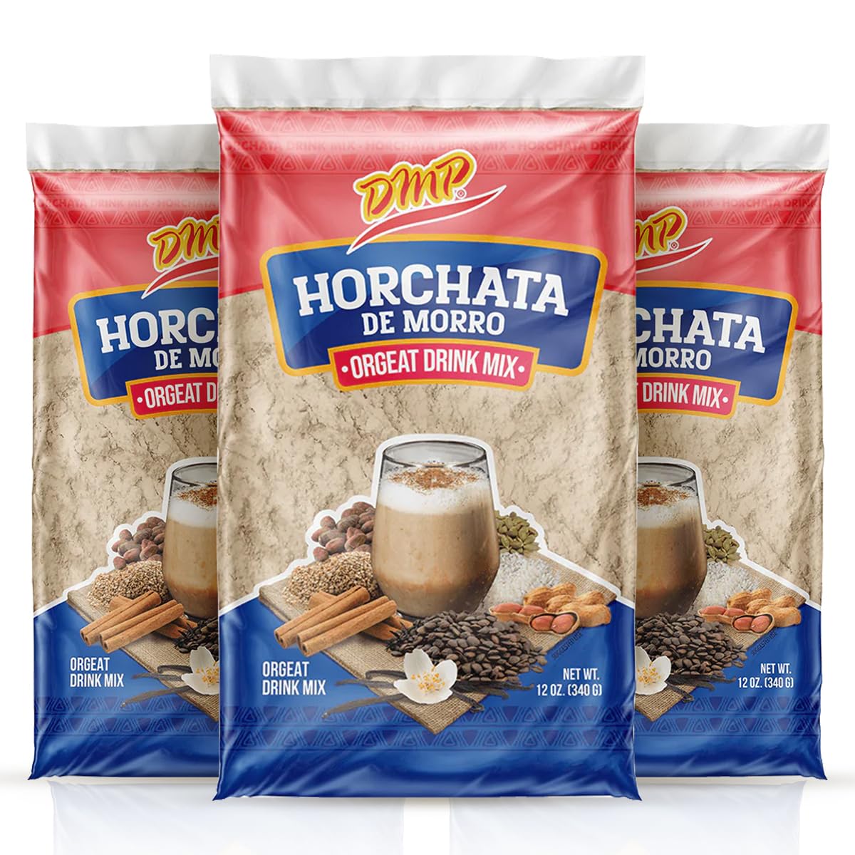 De Mi Pais front packet showing horchata mix branding and clear ingredient callout