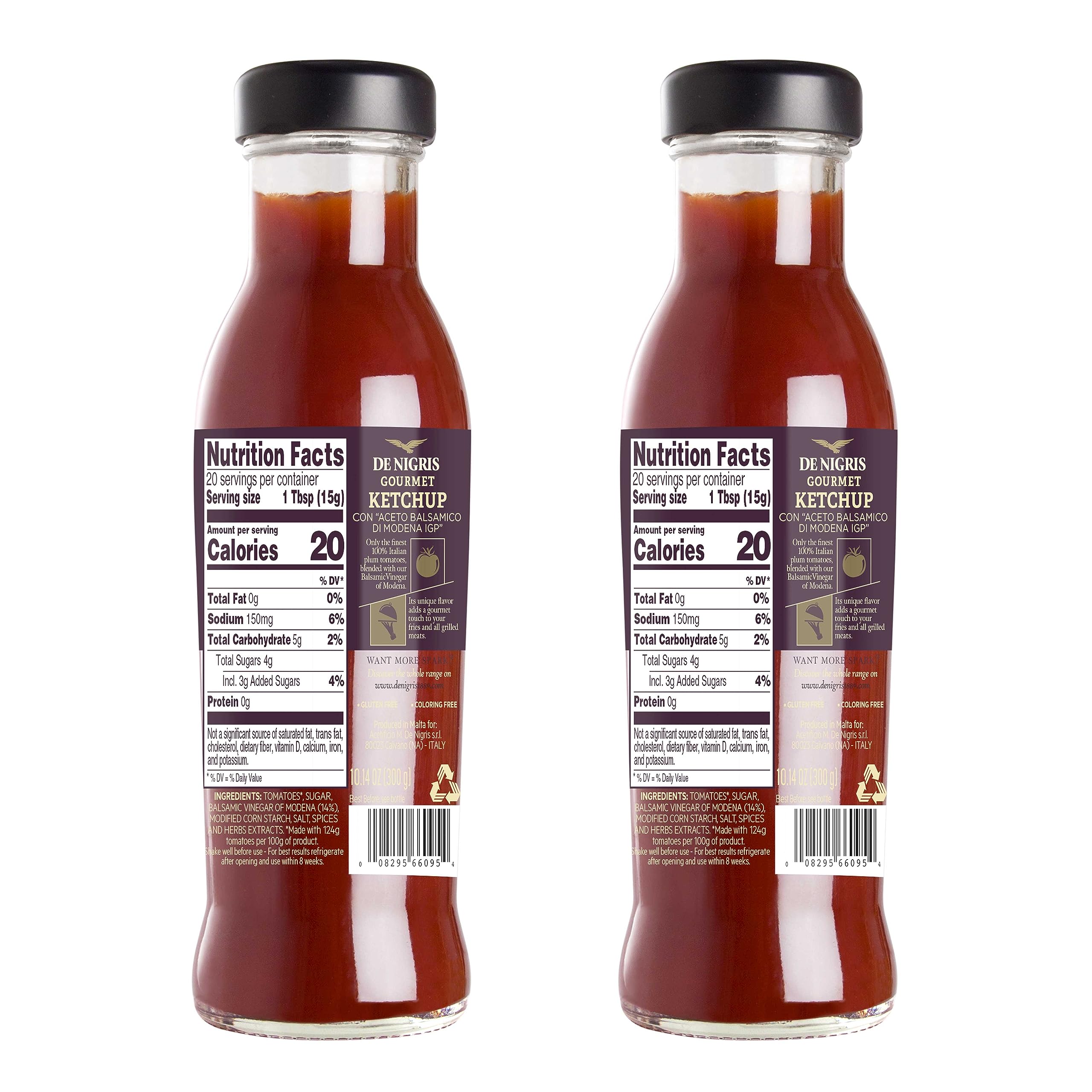 de nigris bottle side view displaying nutrition facts and PGI seal for authenticity