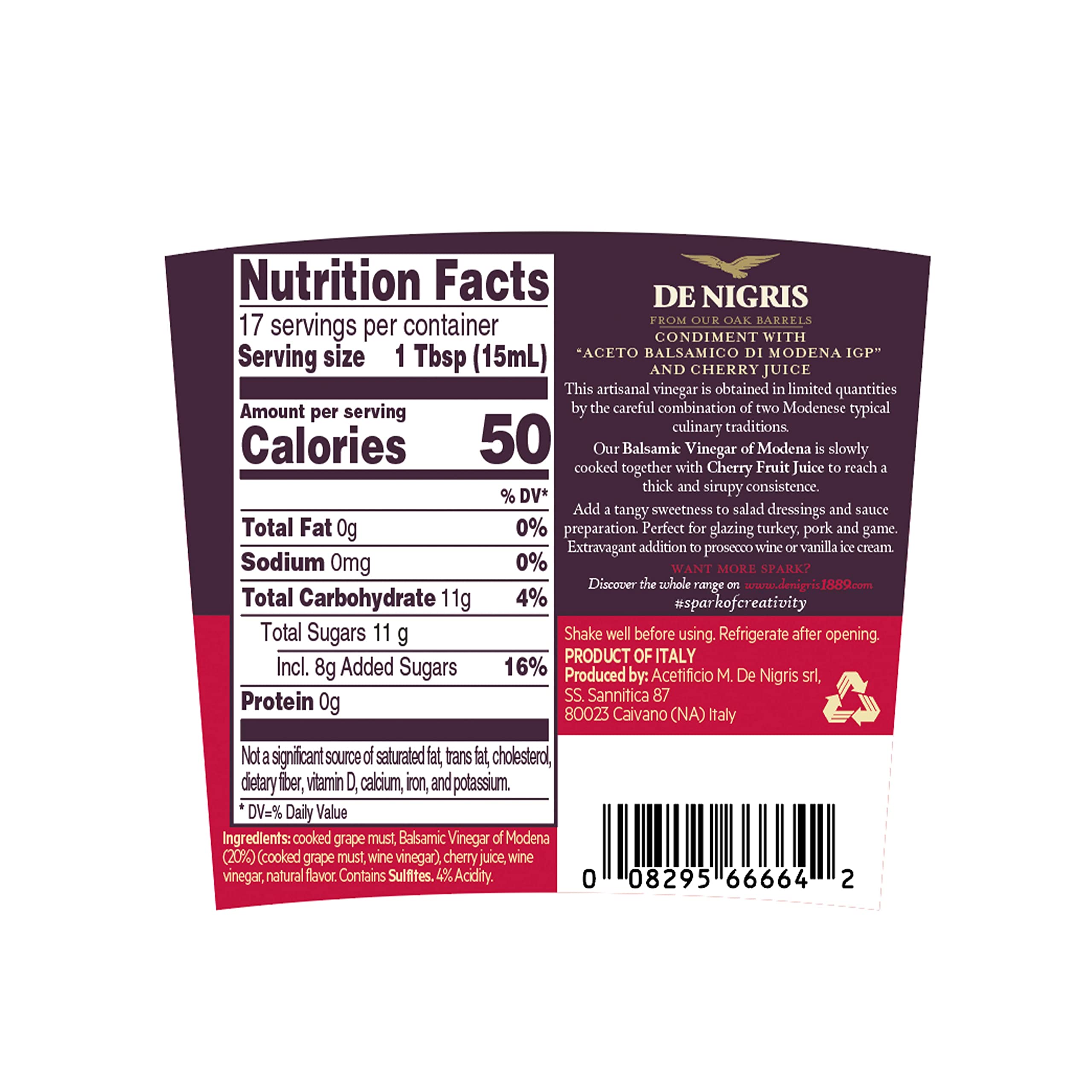 de nigris label closeup highlighting IGP seal and ingredient transparency benefit