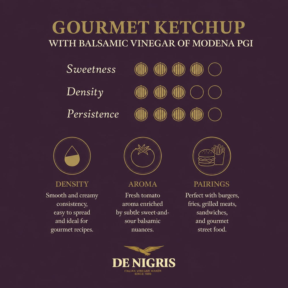 de nigris ketchup pouring close-up showing glossy texture and rich consistency