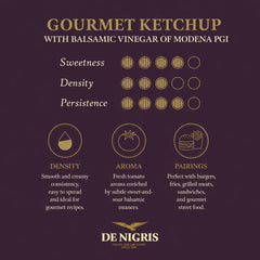 de nigris ketchup pouring close-up showing glossy texture and rich consistency