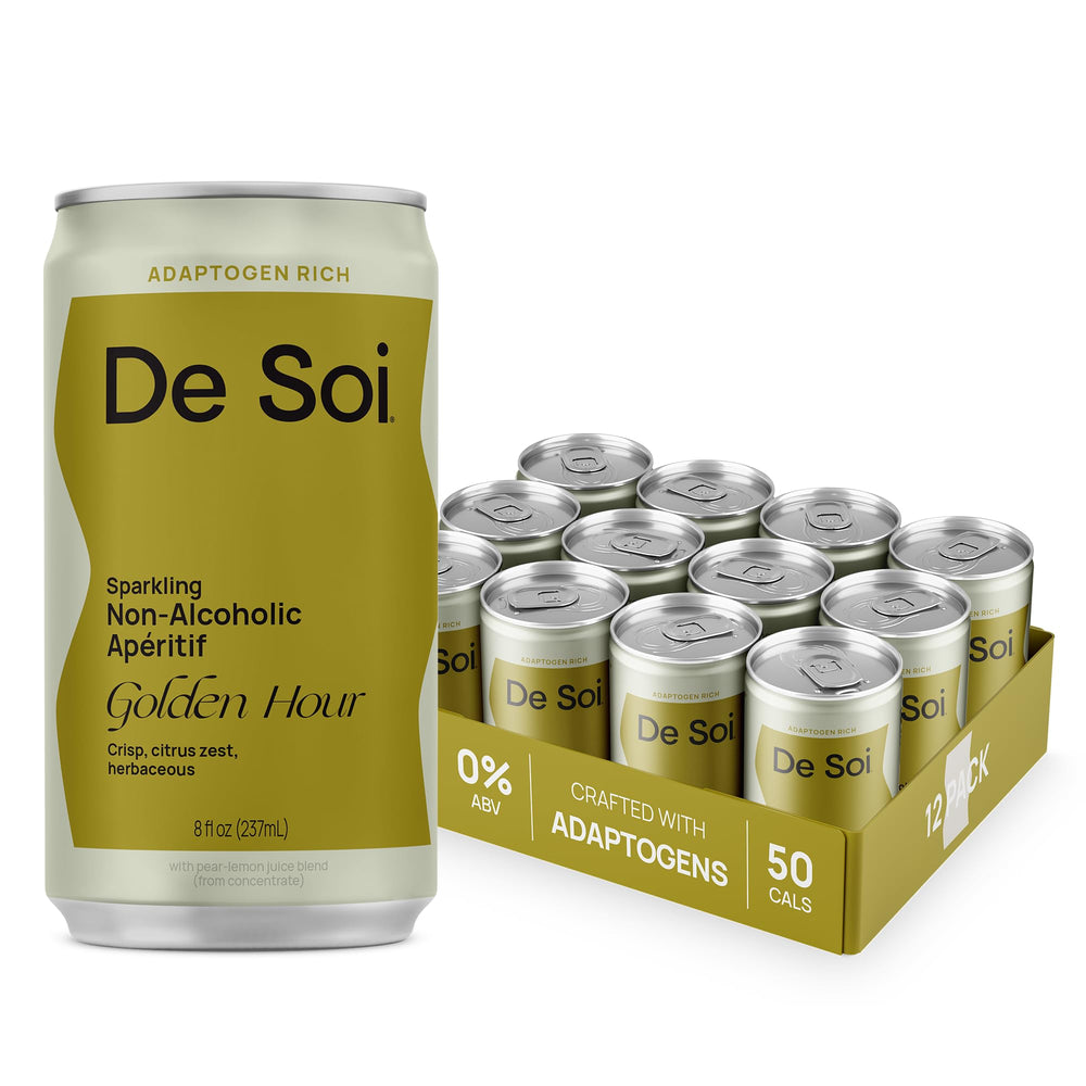 De Soi Golden Hour front packaging showing citrus design and 12ct — elegant alternative