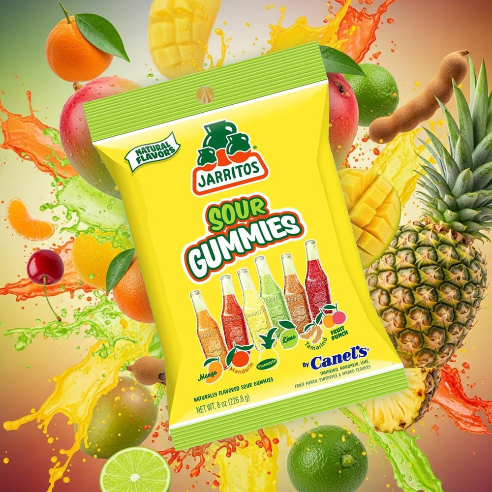Deal Society Jarritos gummies next to a coin showing size and portion