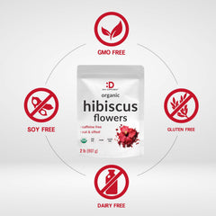 DEAL SUPPLEMENT brewed hibiscus tea in cup showing vibrant color and aroma appeal