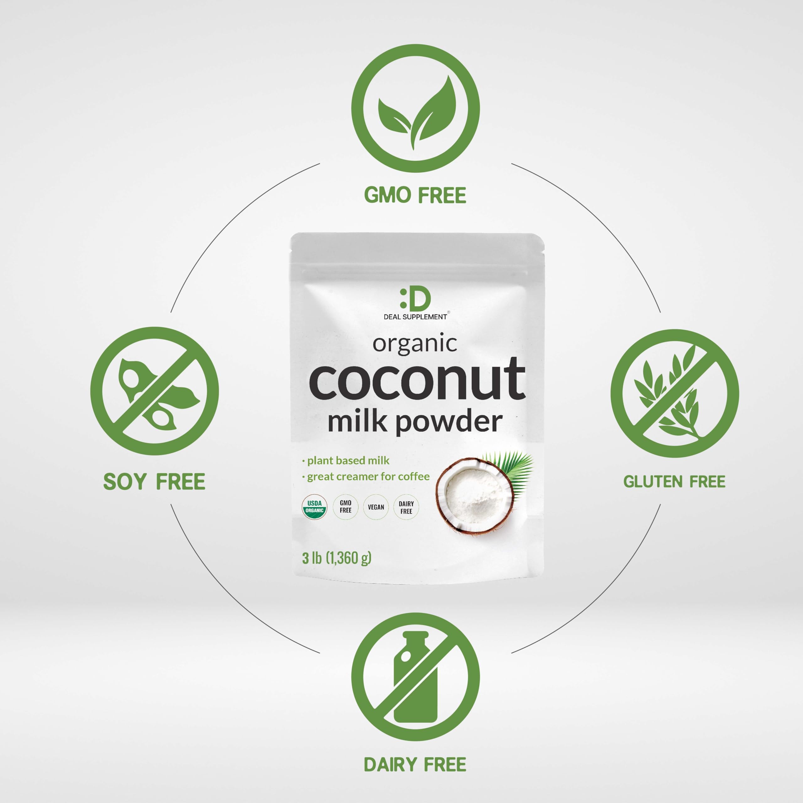 DEAL SUPPLEMENT reconstituted coconut milk in cup illustrating creamy result