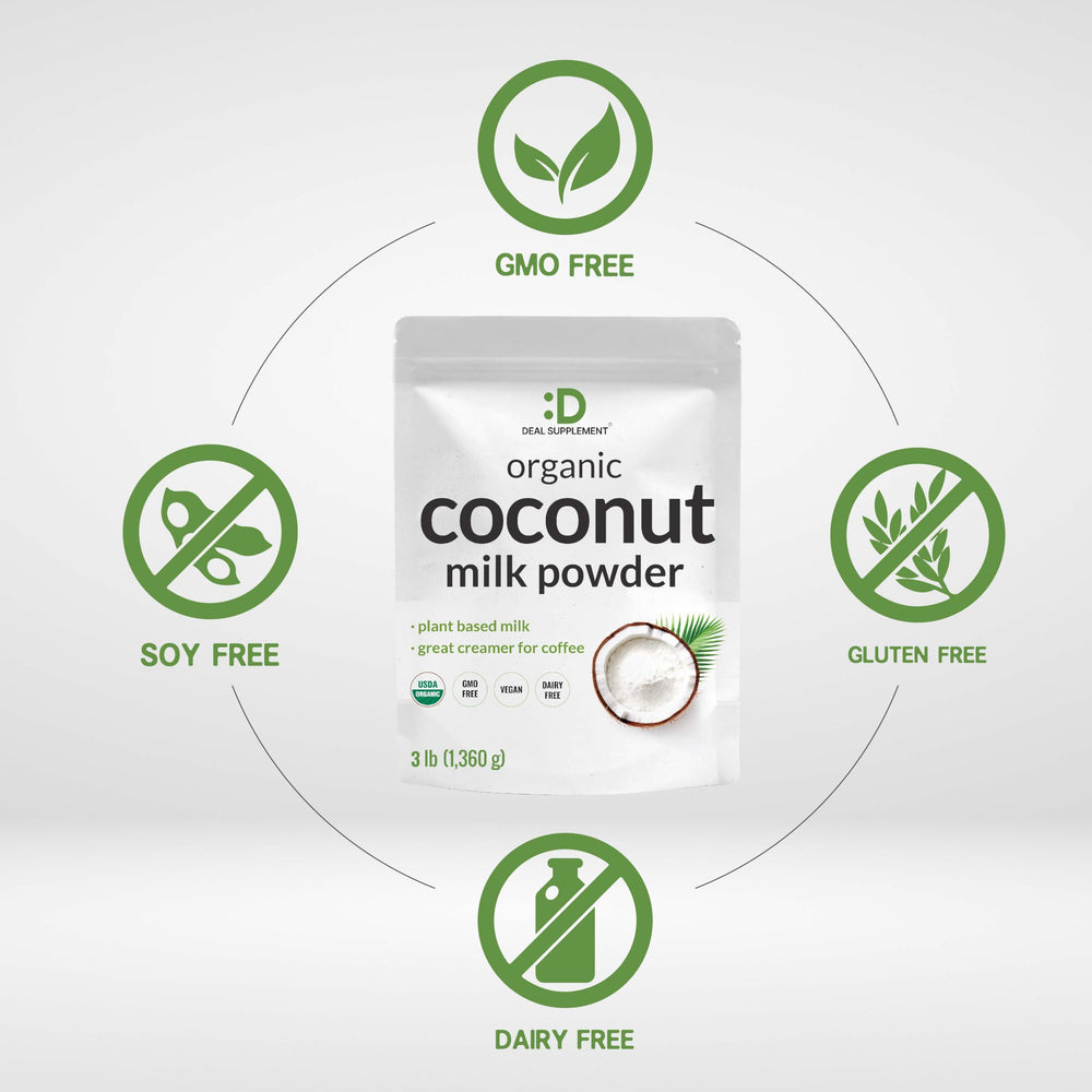 DEAL SUPPLEMENT reconstituted coconut milk in cup illustrating creamy result