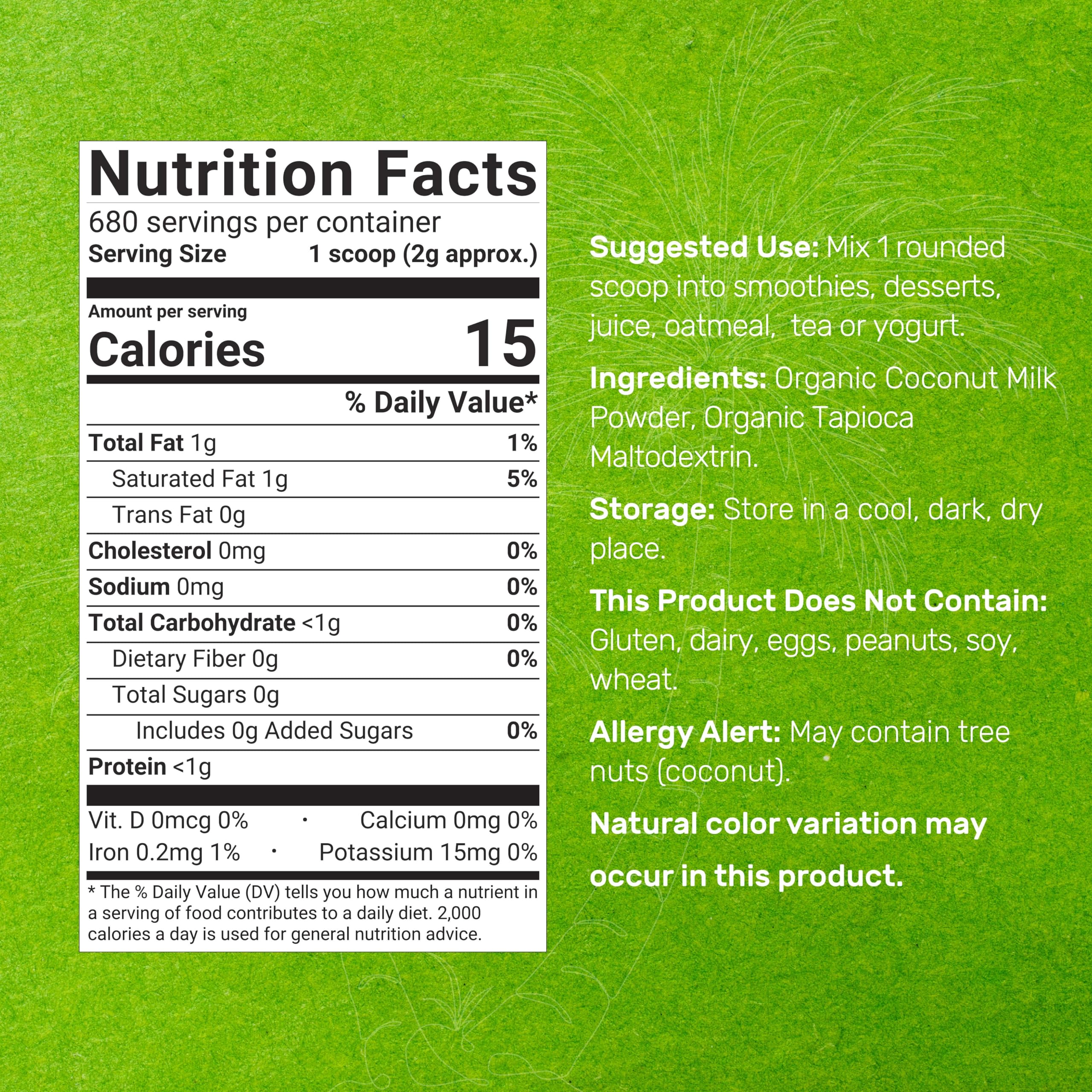 DEAL SUPPLEMENT close-up texture of fine coconut milk powder for easy mixing