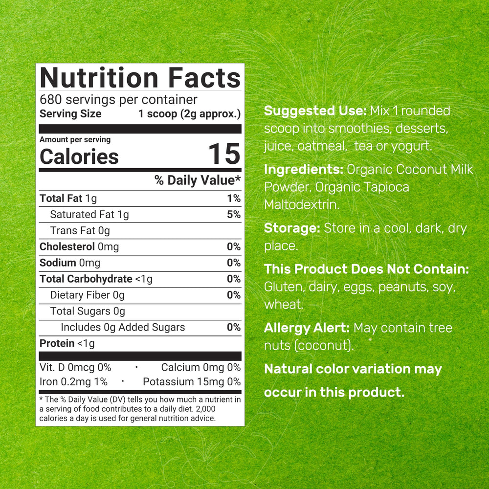 DEAL SUPPLEMENT close-up texture of fine coconut milk powder for easy mixing