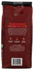 Death Wish Coffee pouring beans into grinder illustrating fresh grind control benefit