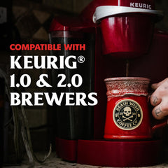 Death Wish pods in Keurig hopper showing machine compatibility benefit