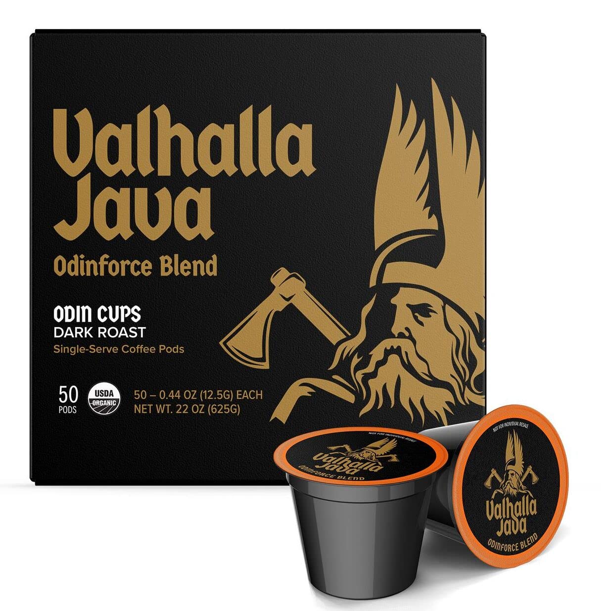 Death Wish Coffee Valhalla Java front packaging shows bold branding and organic label