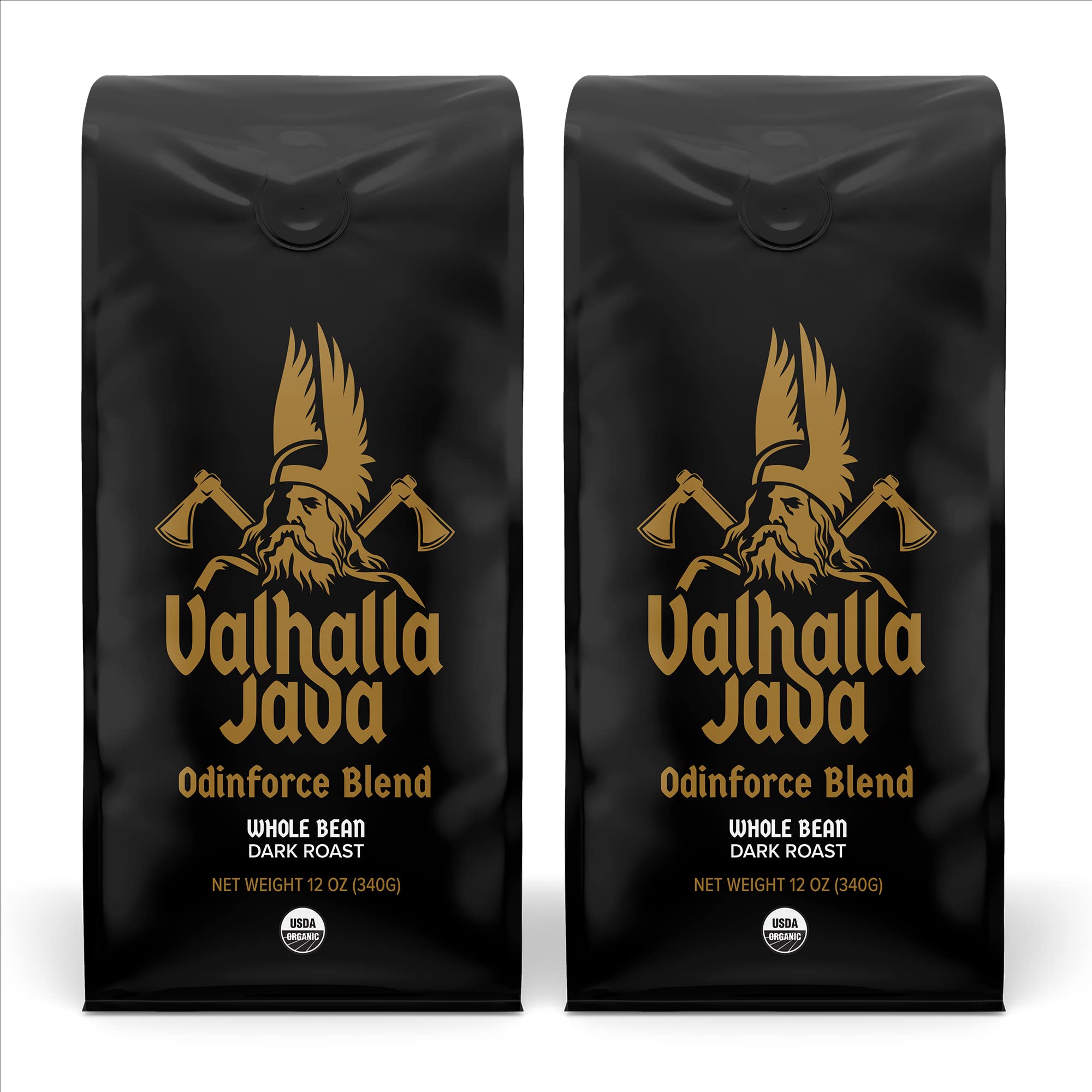 Death Wish Coffee front packaging showing organic label and bold branding for rich flavor