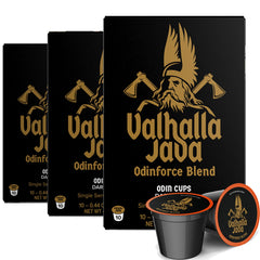 Death Wish Coffee front packaging showing pods and bold blend benefit