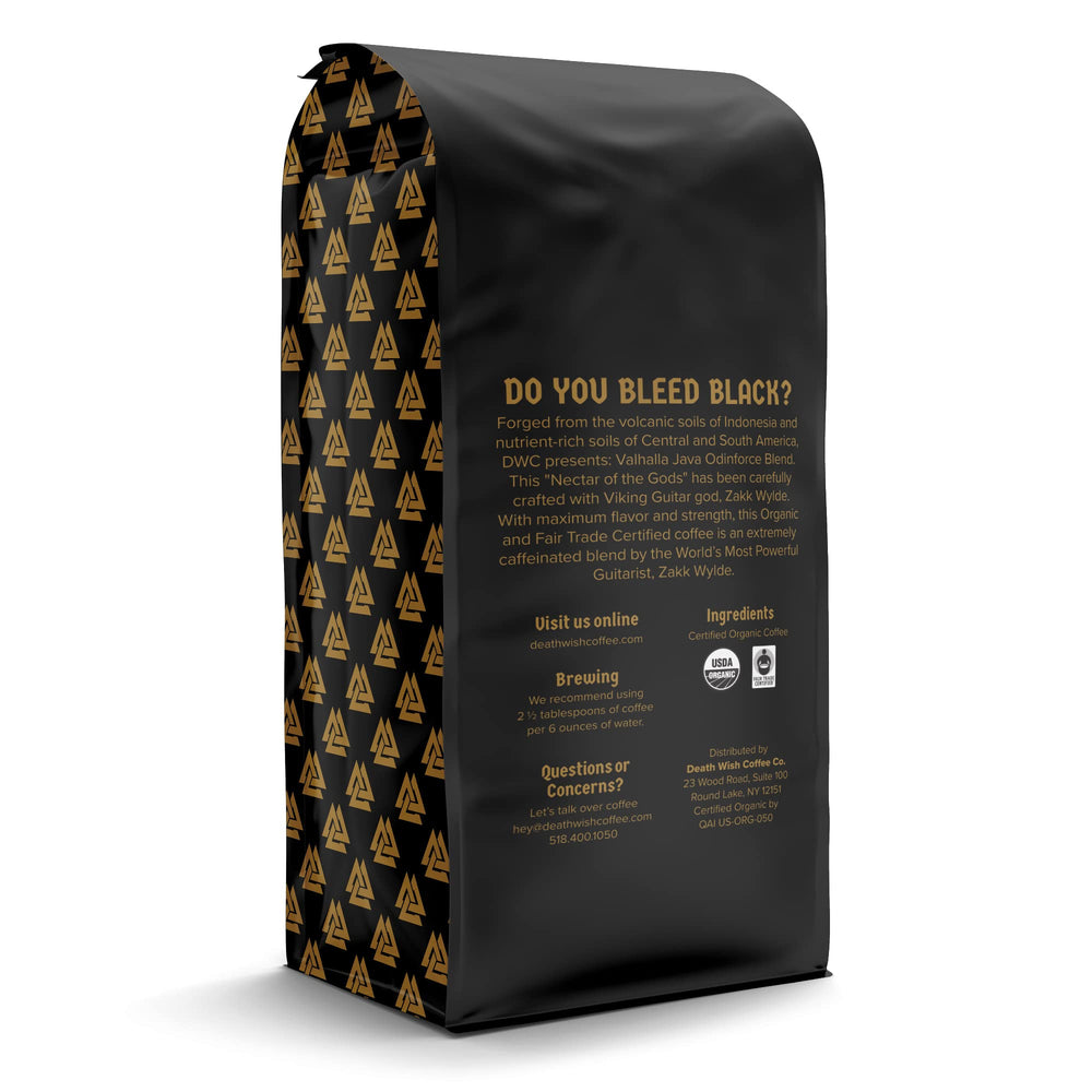 Death Wish Coffee cup and breakfast scene suggesting bold morning energy