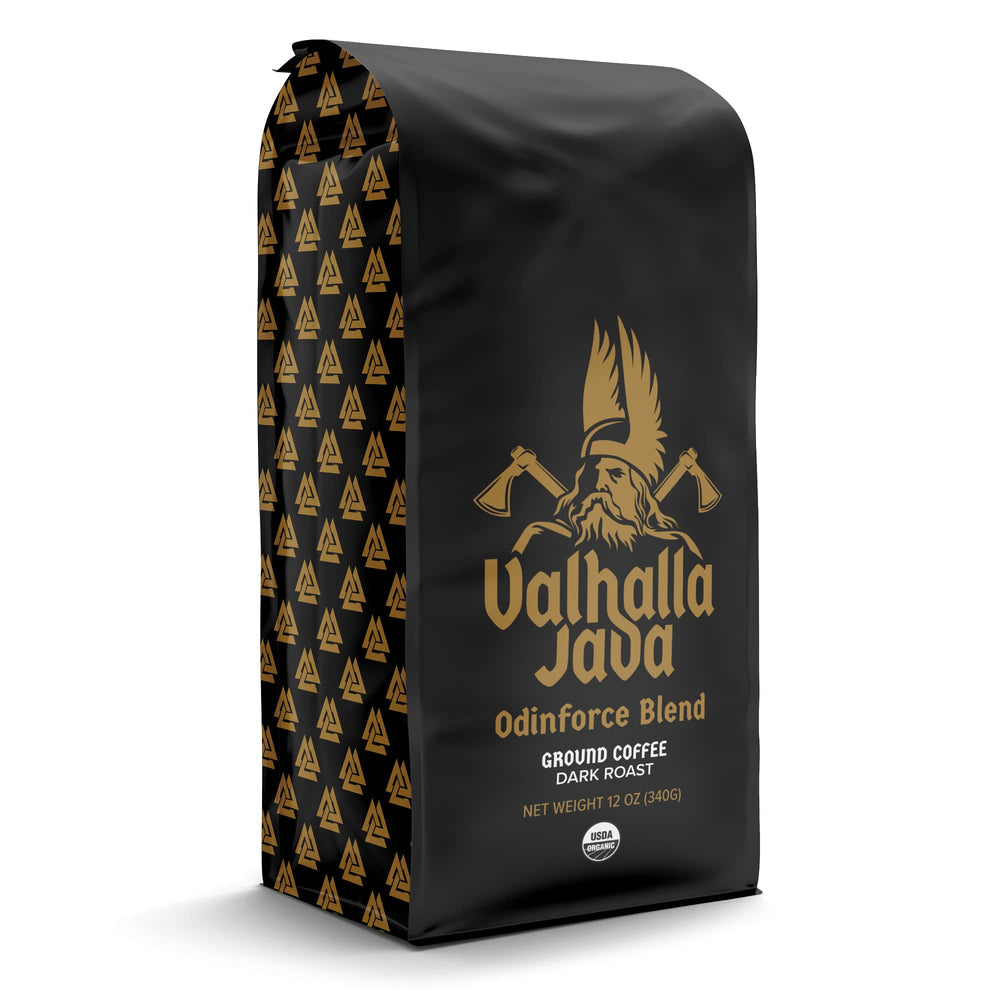 Death Wish Coffee mixed Indonesian robusta and Central American arabica beans showing origin