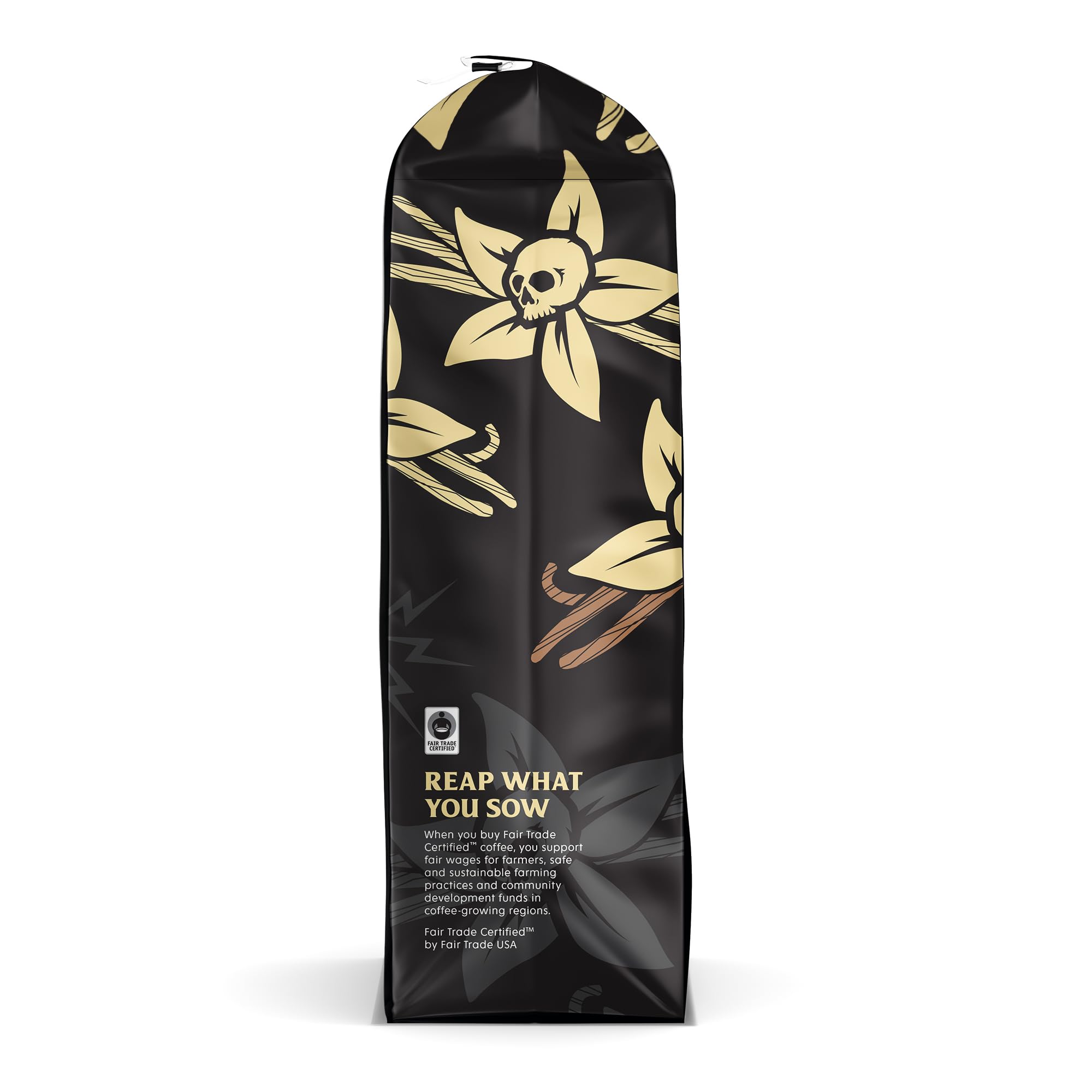 Death Wish Coffee 14 oz bag beside ruler for size and portion clarity