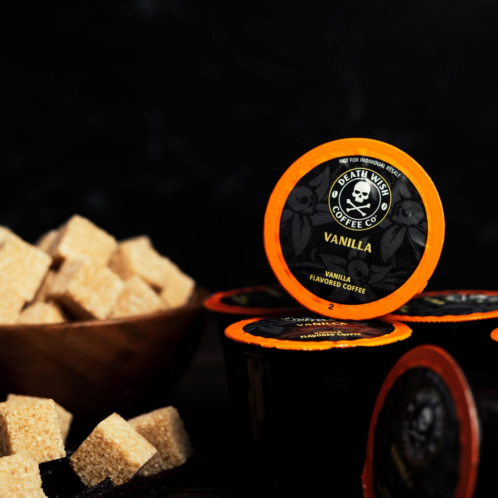 Death Wish Coffee open box showing 30 pods for long-lasting single-serve supply